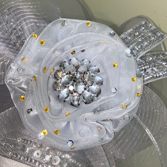 Stunning Silver Church Dress Hat by Whittall & Shon main image 4
